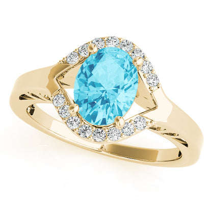14K Yellow Gold Round Diamond Fashion Ring