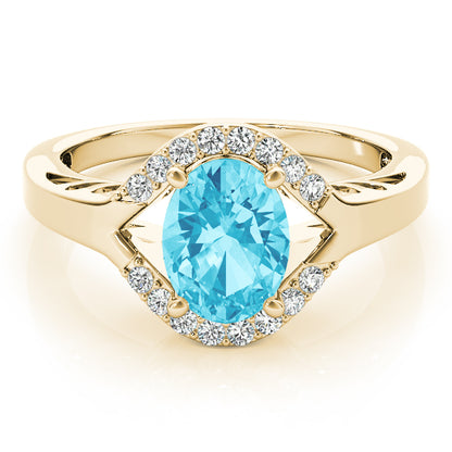 18K Yellow Gold 2ct Oval Diamond Fashion Ring