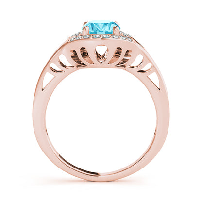 14K Rose Gold Diamond Cluster Fashion Ring