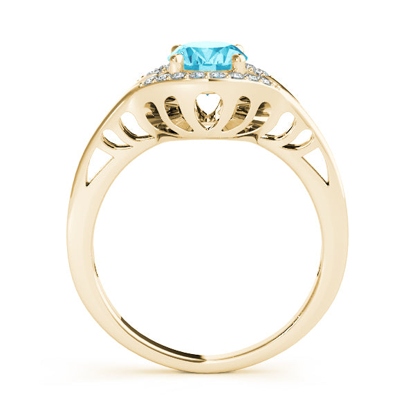 14K Yellow Gold Round Diamond Fashion Ring