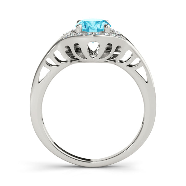 Diamond Oval Gemstone Ring