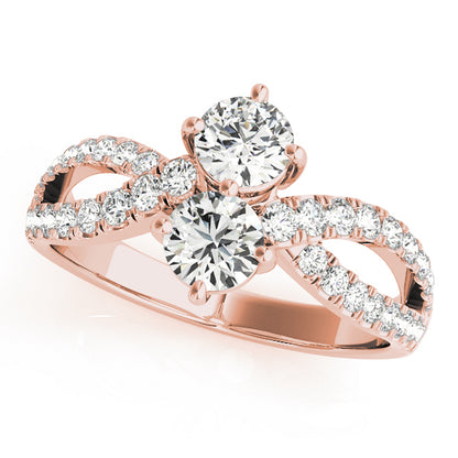 18K Rose Gold Multi-Diamond Fashion Ring