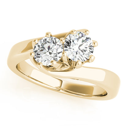 18K Yellow Gold Two-Stone Diamond Fashion Ring