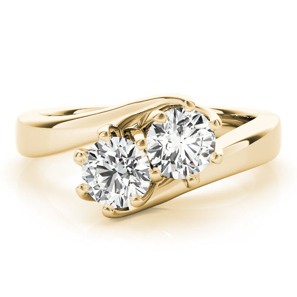 18K Yellow Gold Two-Stone Diamond Fashion Ring