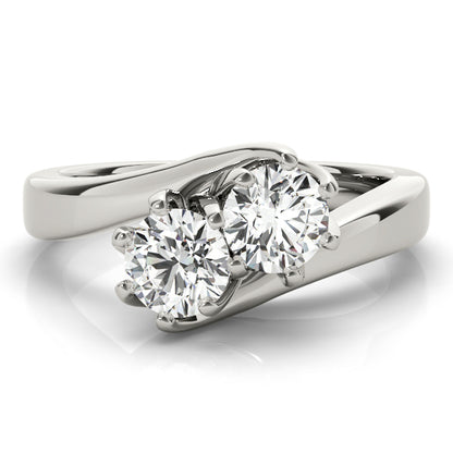 2 Carat Round Diamond Two Stone Ring