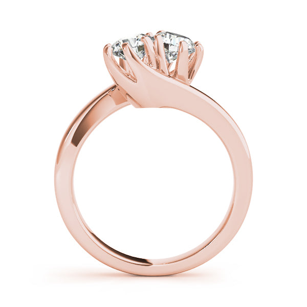 14K Rose Gold 1/2 CT Diamond Two-Stone Ring