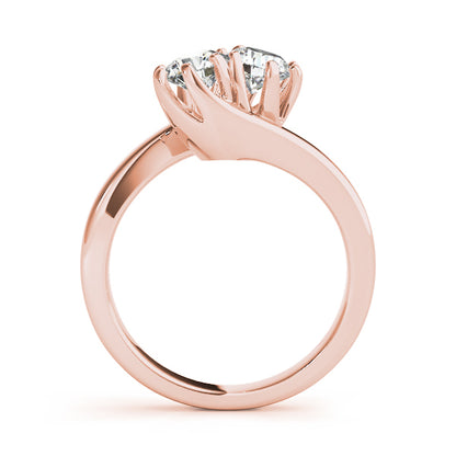 18K Rose Gold Two-Stone Diamond Fashion Ring