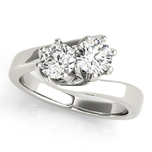 0.74 CTW Round Diamond Two Stone Ring