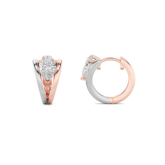 14K RW 1.5ctw F+ Lab Diamond Huggie Earrings
