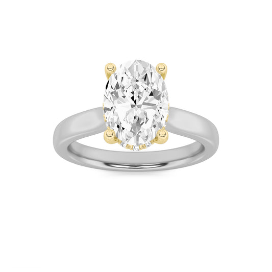 14K WY 1ct Lab Oval Solitaire Diamond Engagement Ring