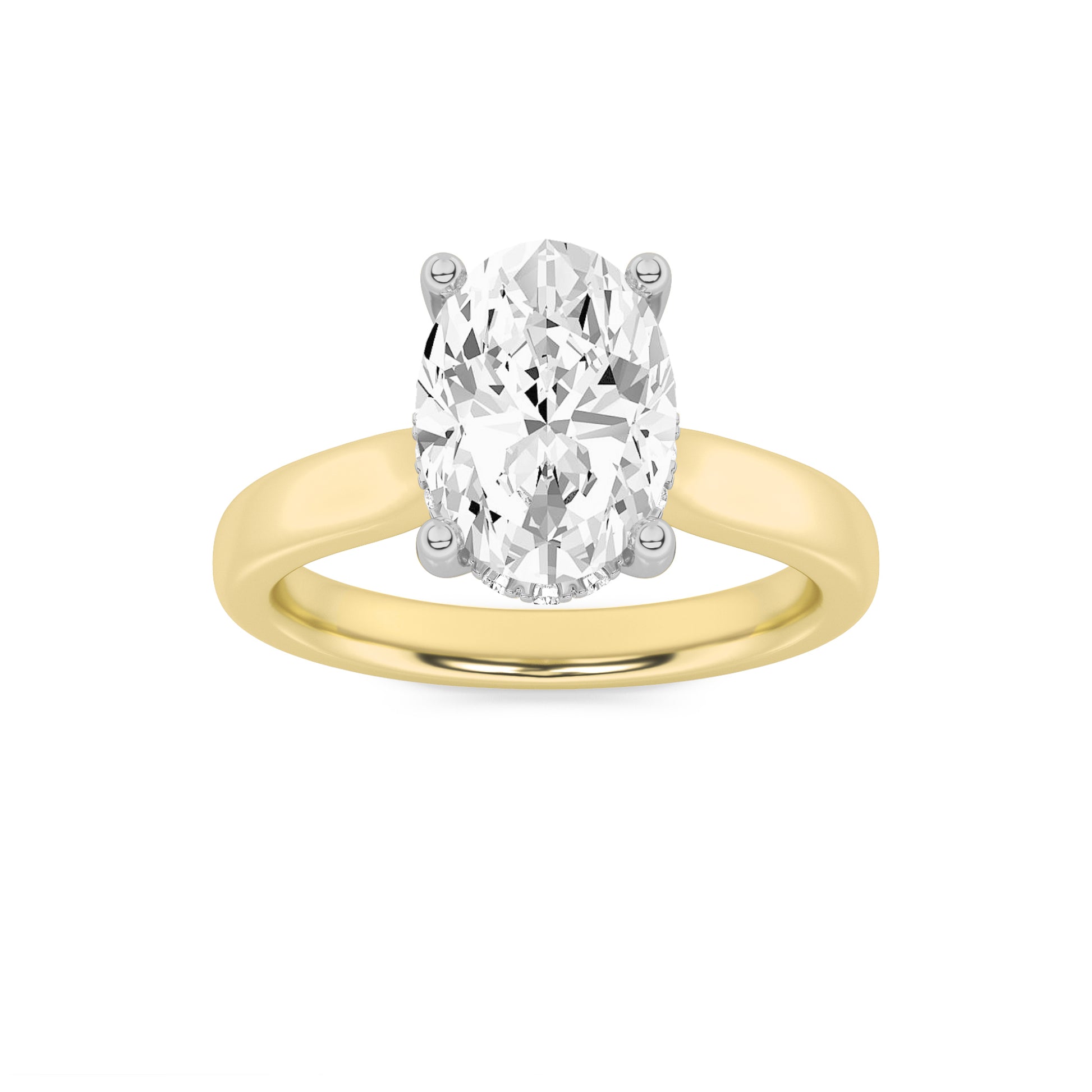 14KW 2ct Lab Diamond Oval Solitaire Engagement Ring
