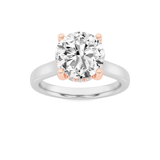 14KRW 3ct Lab Diamond Solitaire Engagement Ring