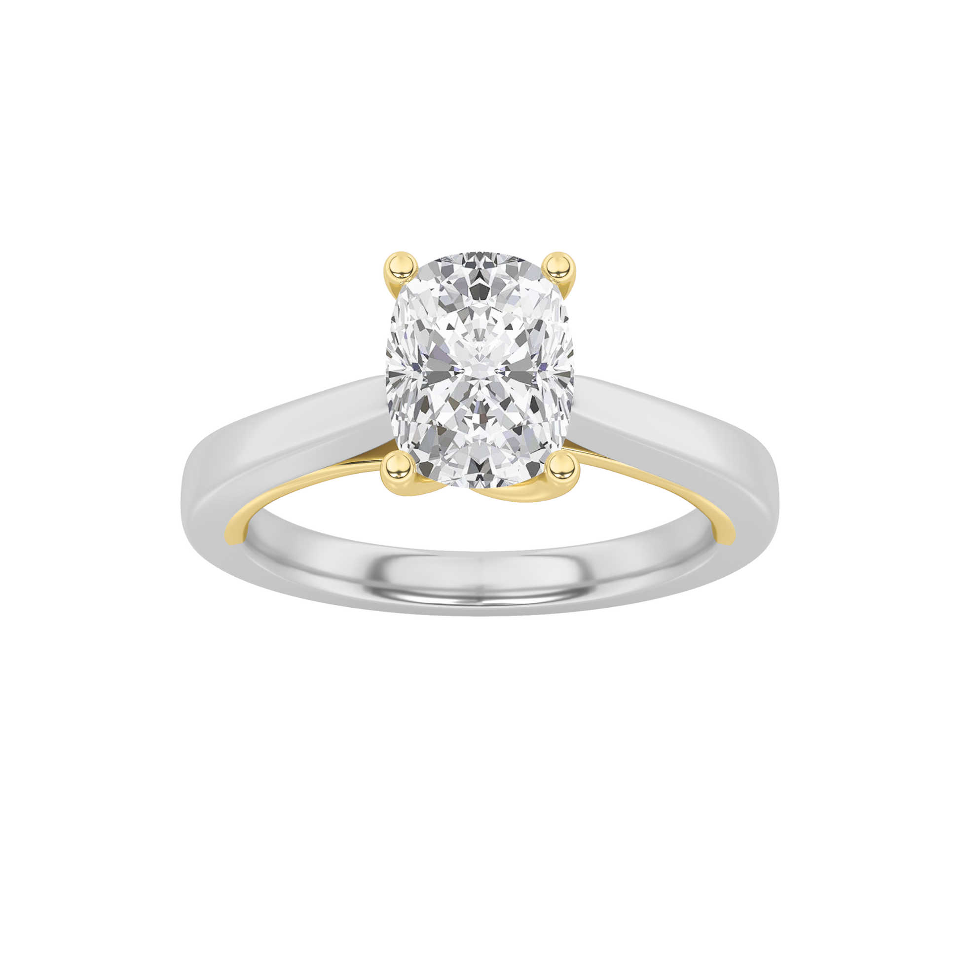 14K WY 1ct Lab Diamond Solitaire Engagement Ring