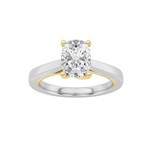 14K WY 1ct Lab Diamond Solitaire Engagement Ring
