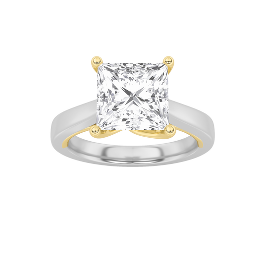 14K Gold 3ct F+VS+ Lab Diamond Solitaire Ring