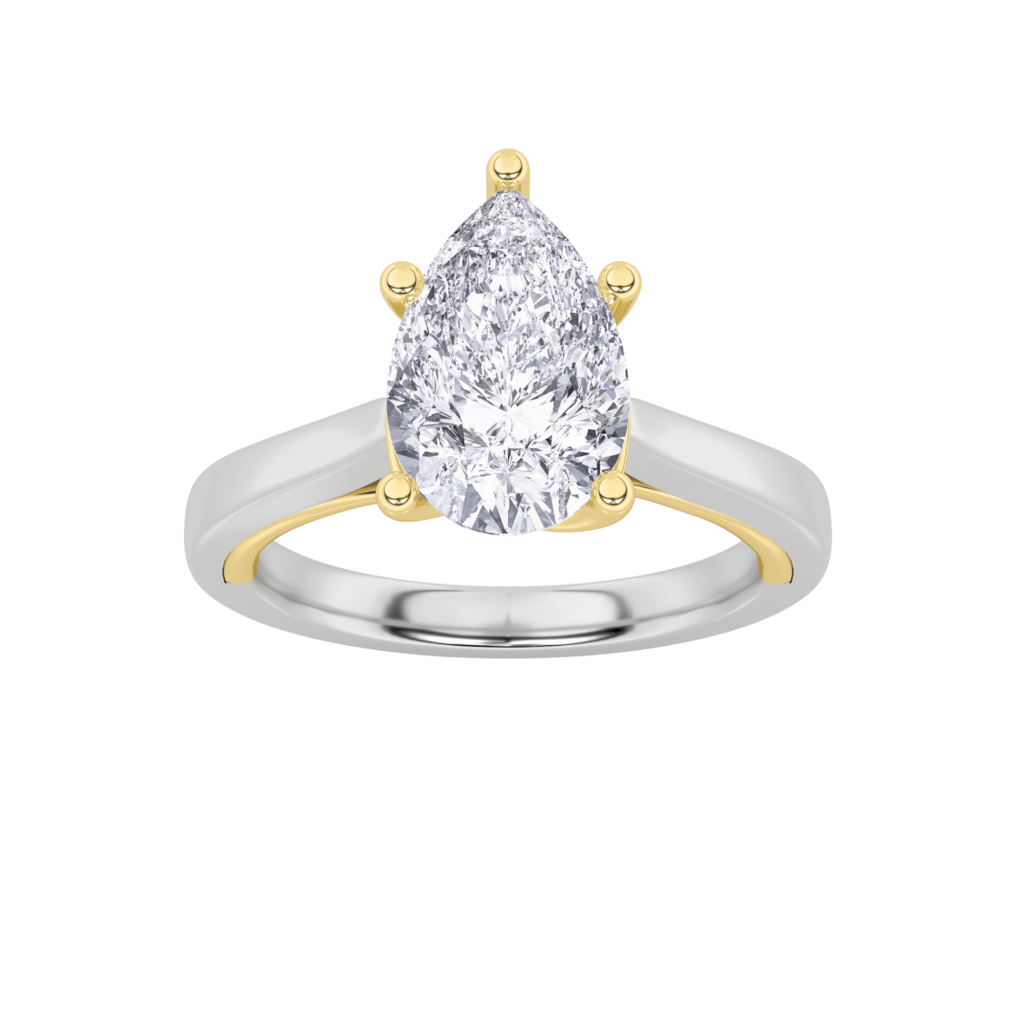14K WY 2ct Lab Diamond Solitaire Engagement Ring