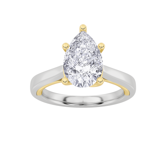 14K WY 2ct Lab Diamond Solitaire Engagement Ring