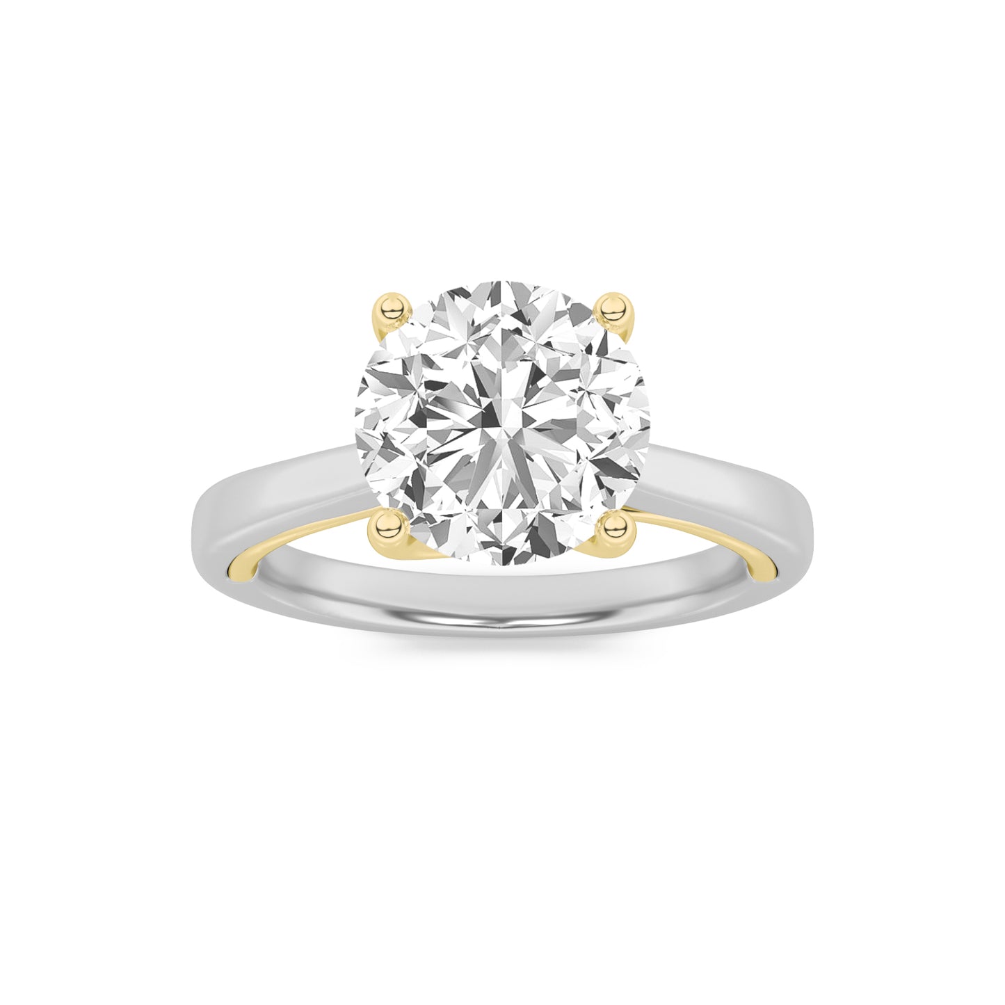 14K WY 1ct Lab Diamond Solitaire Engagement Ring