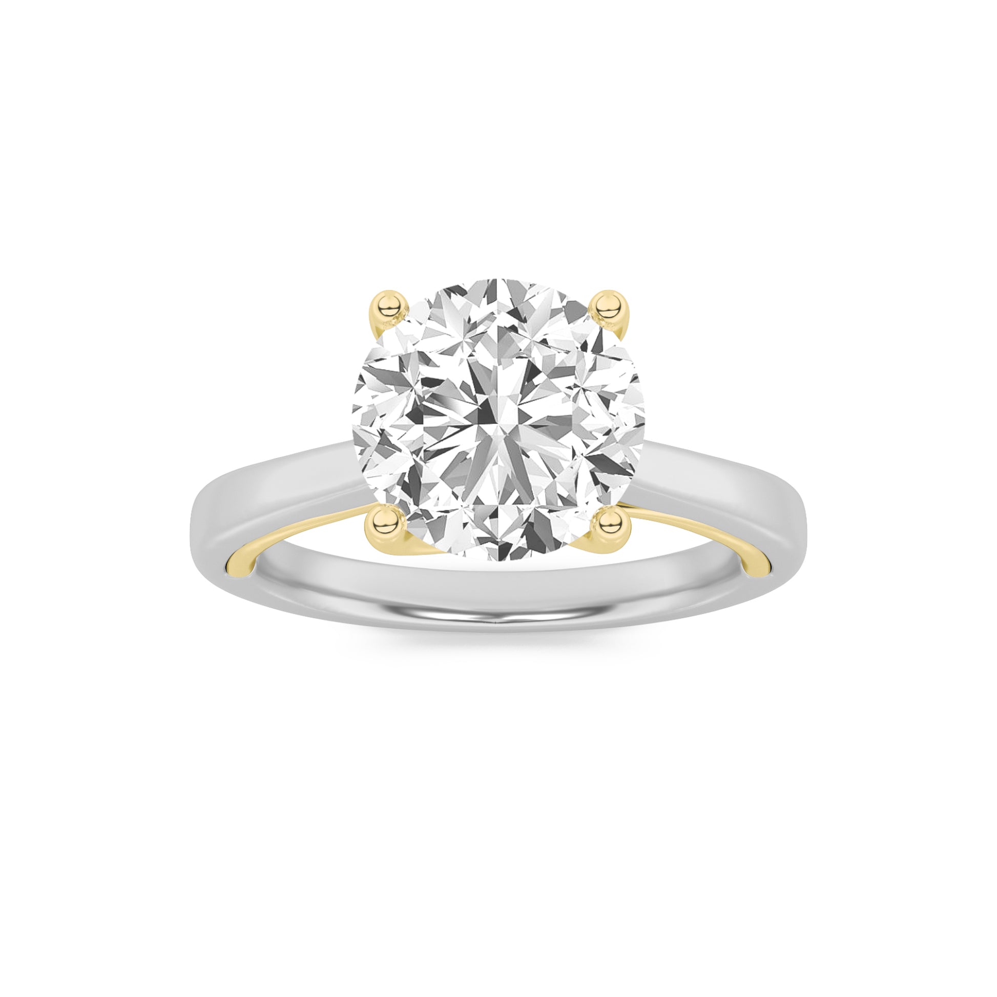 14K WY 2ct Lab Diamond Solitaire Ring G+VS+