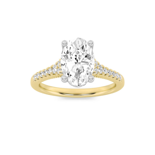 14K White Gold Lab Diamond Oval Solitaire Ring 1.5ct
