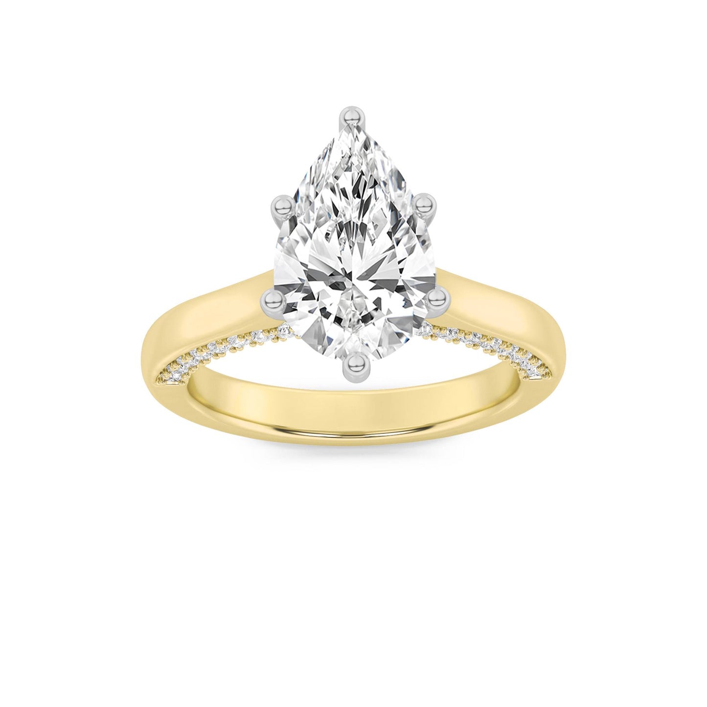 14K White Gold 1.3ct Lab Diamond Pear Solitaire Ring