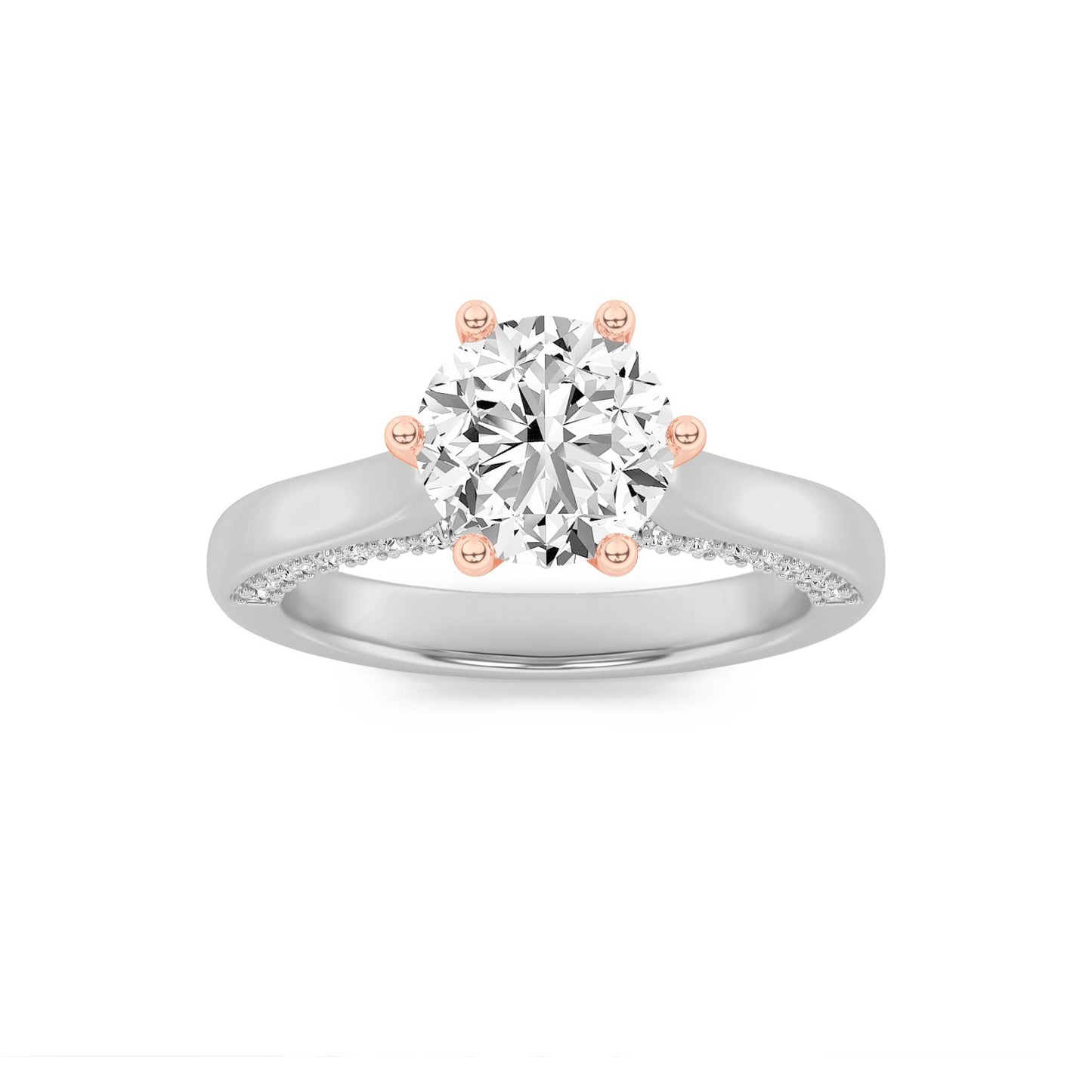 14K White Gold 1.3ct F+ Lab Diamond Solitaire Ring