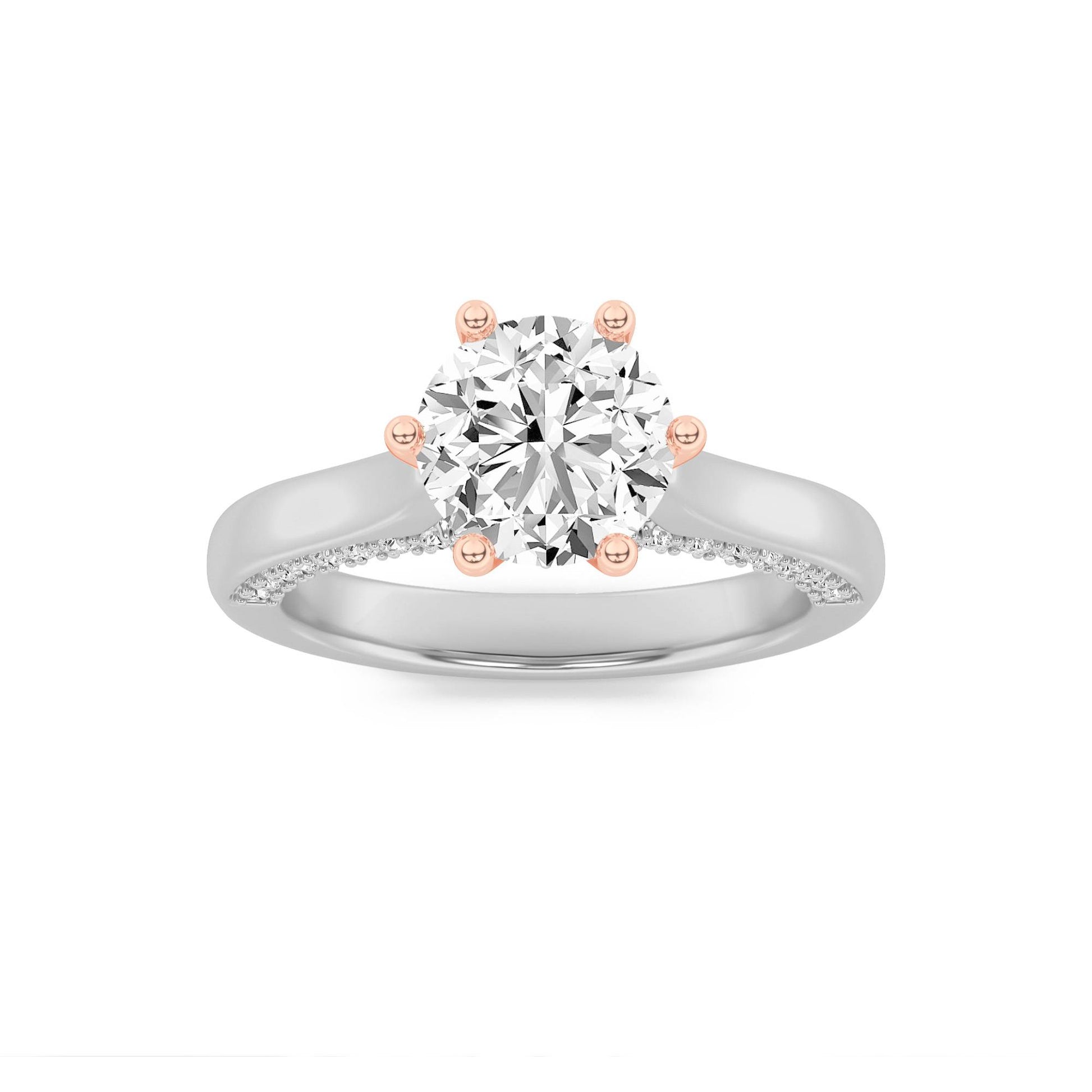 14K White Gold 1.3ct F+ Lab Diamond Solitaire Ring