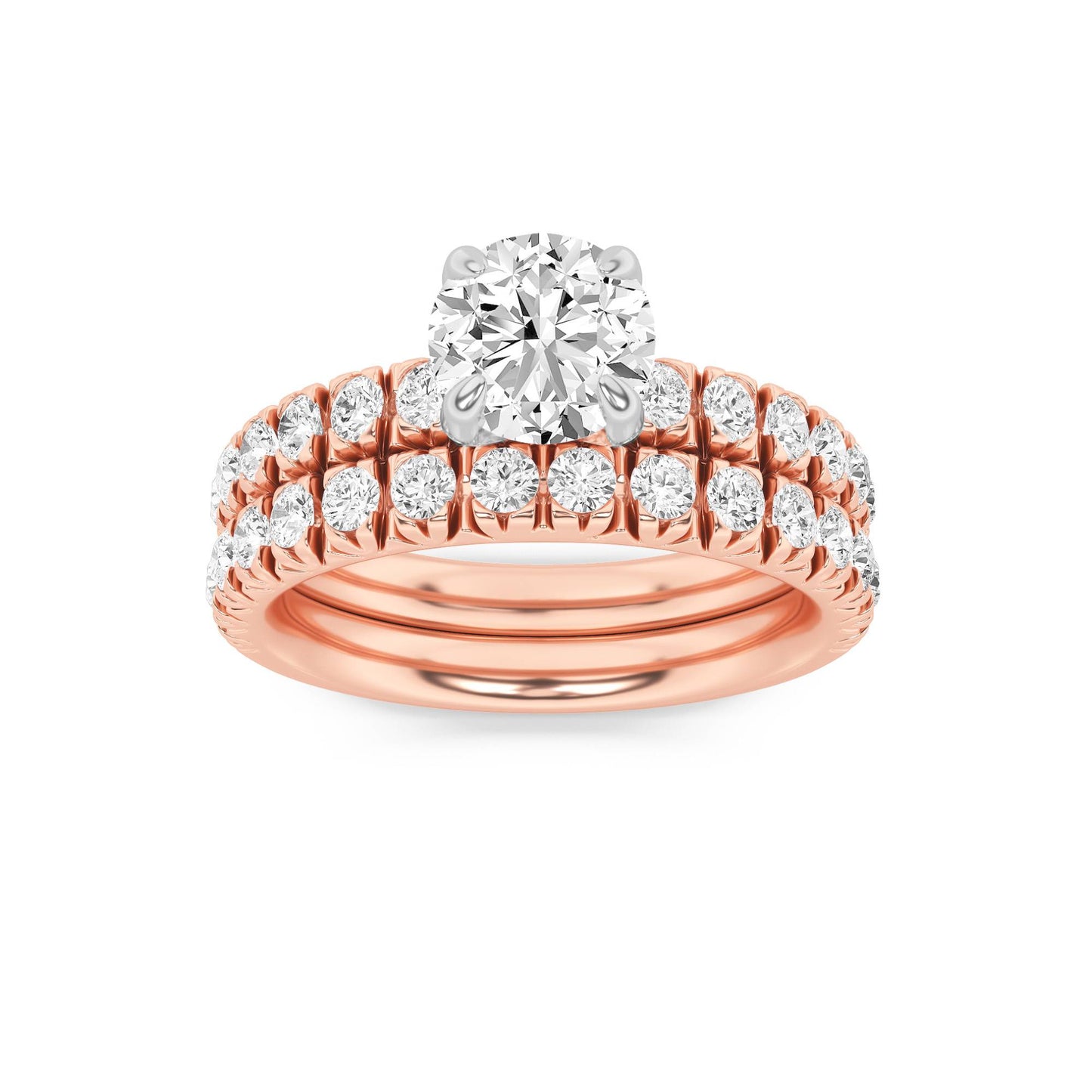 14K RW 2ct Lab Diamond Solitaire Engagement Ring