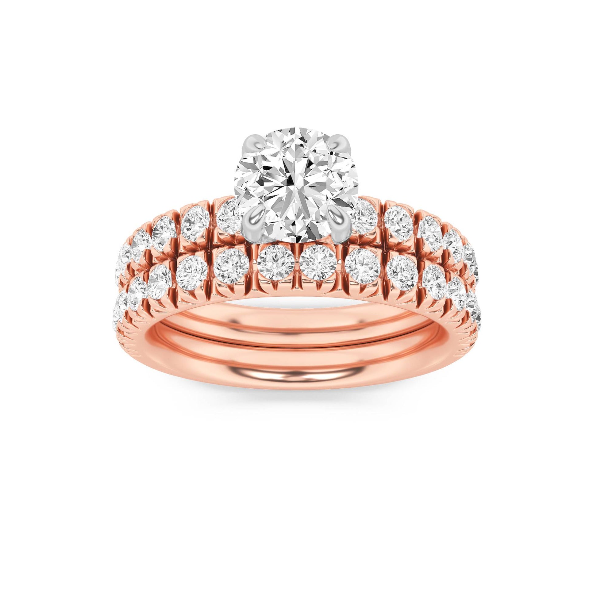 14K RW 2ct Lab Diamond Solitaire Engagement Ring