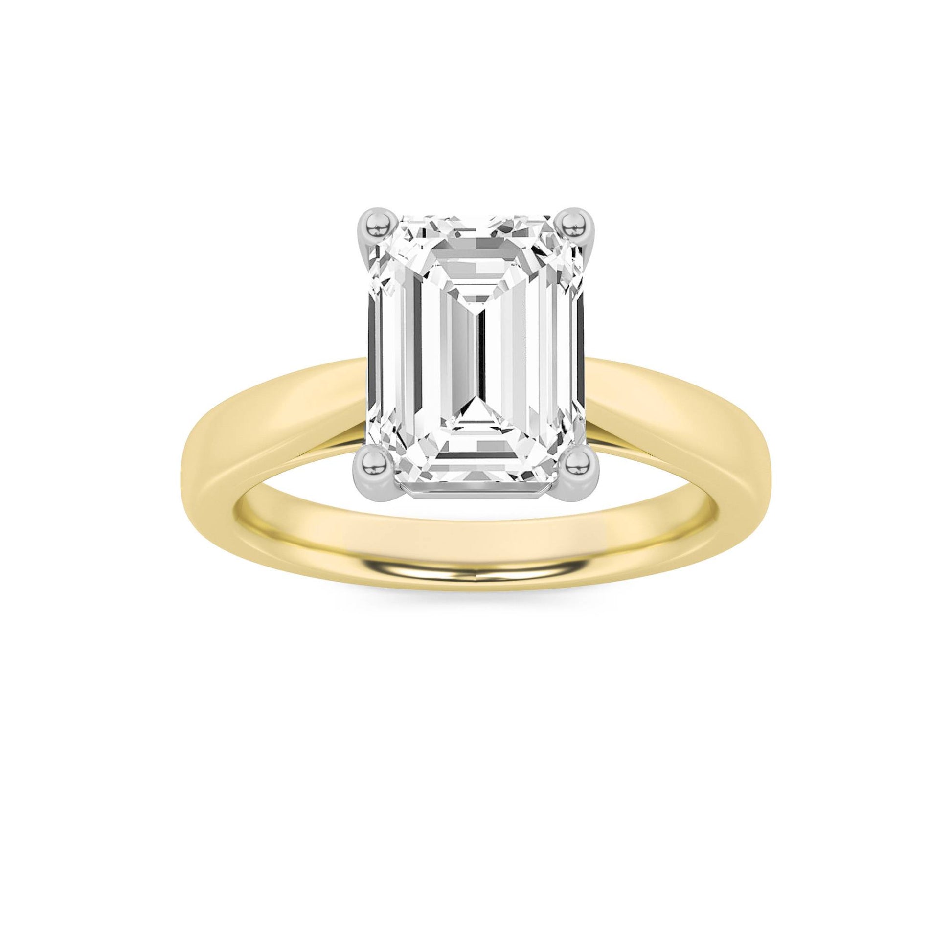 14K Yellow Gold 2ct Lab Diamond Solitaire Engagement Ring
