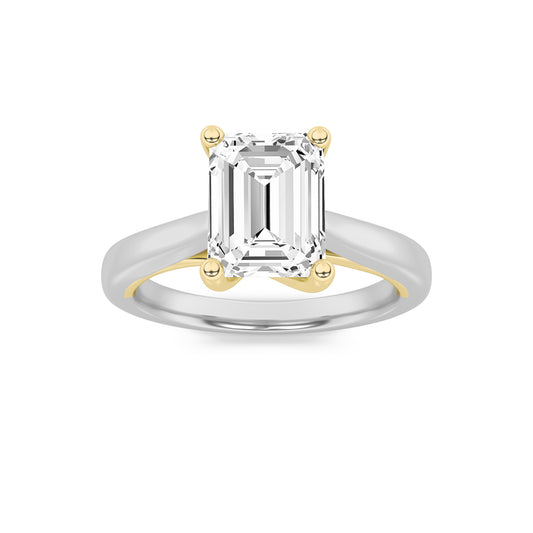 14K WY 3ct Lab Diamond Solitaire Engagement Ring