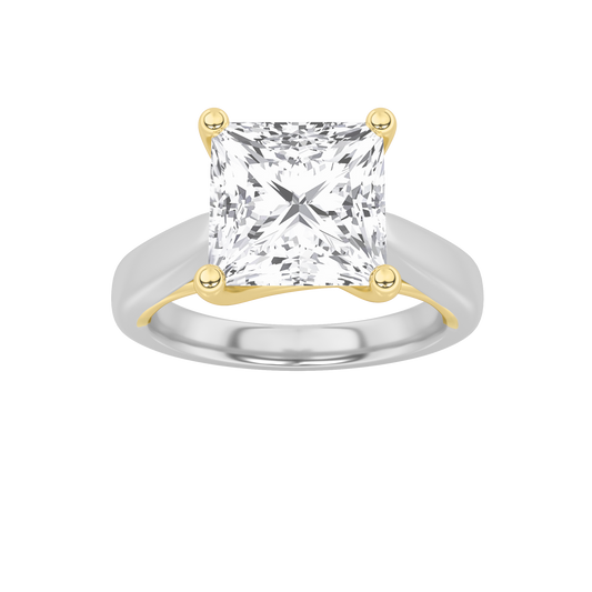 14K WY 3ct Lab Diamond Solitaire Engagement Ring