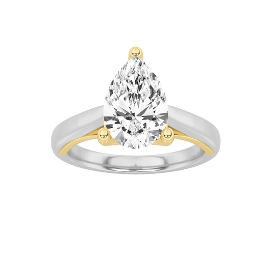 14K WY 1ct Lab Diamond Solitaire Engagement Ring