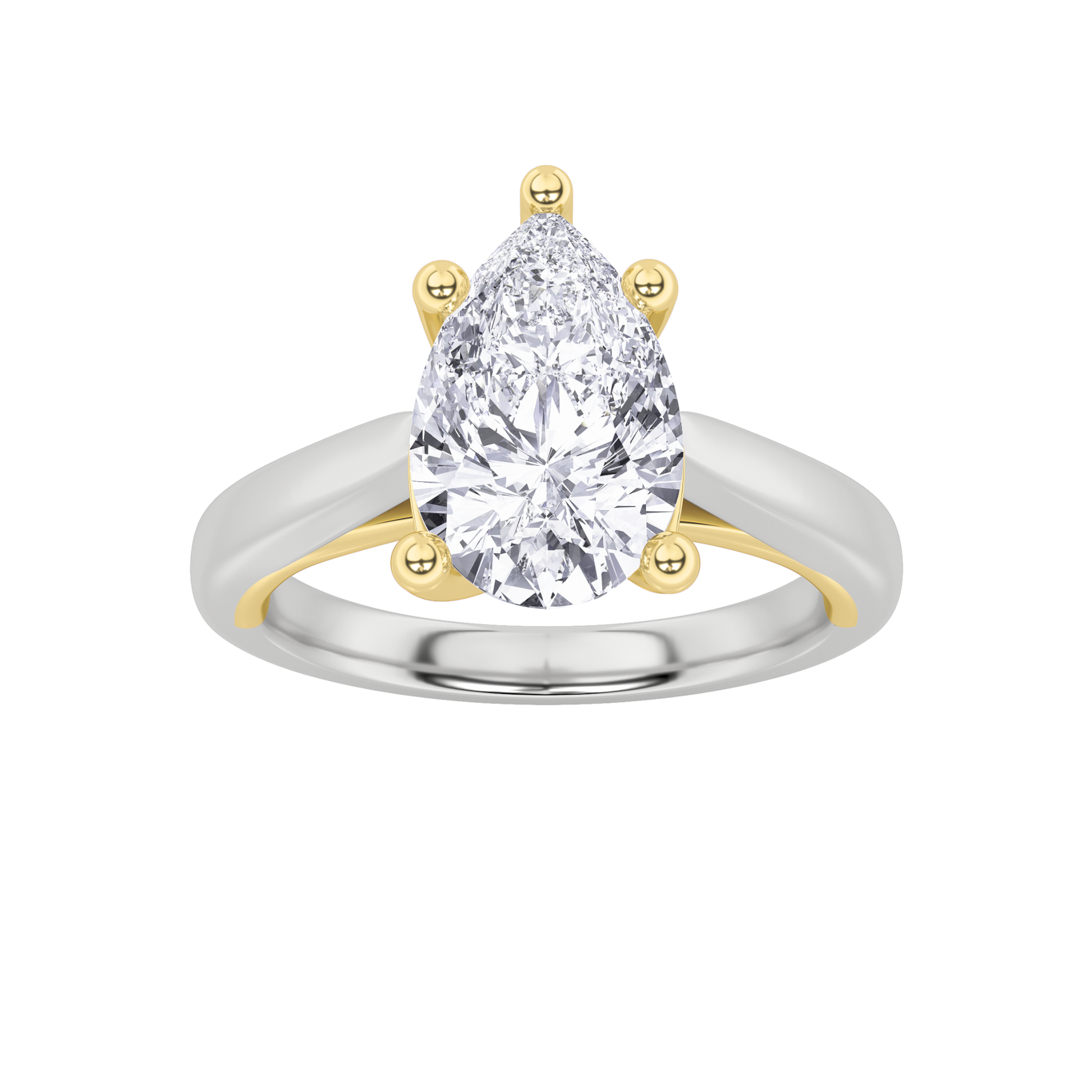 14K WY 2CT Lab Diamond Solitaire Engagement Ring
