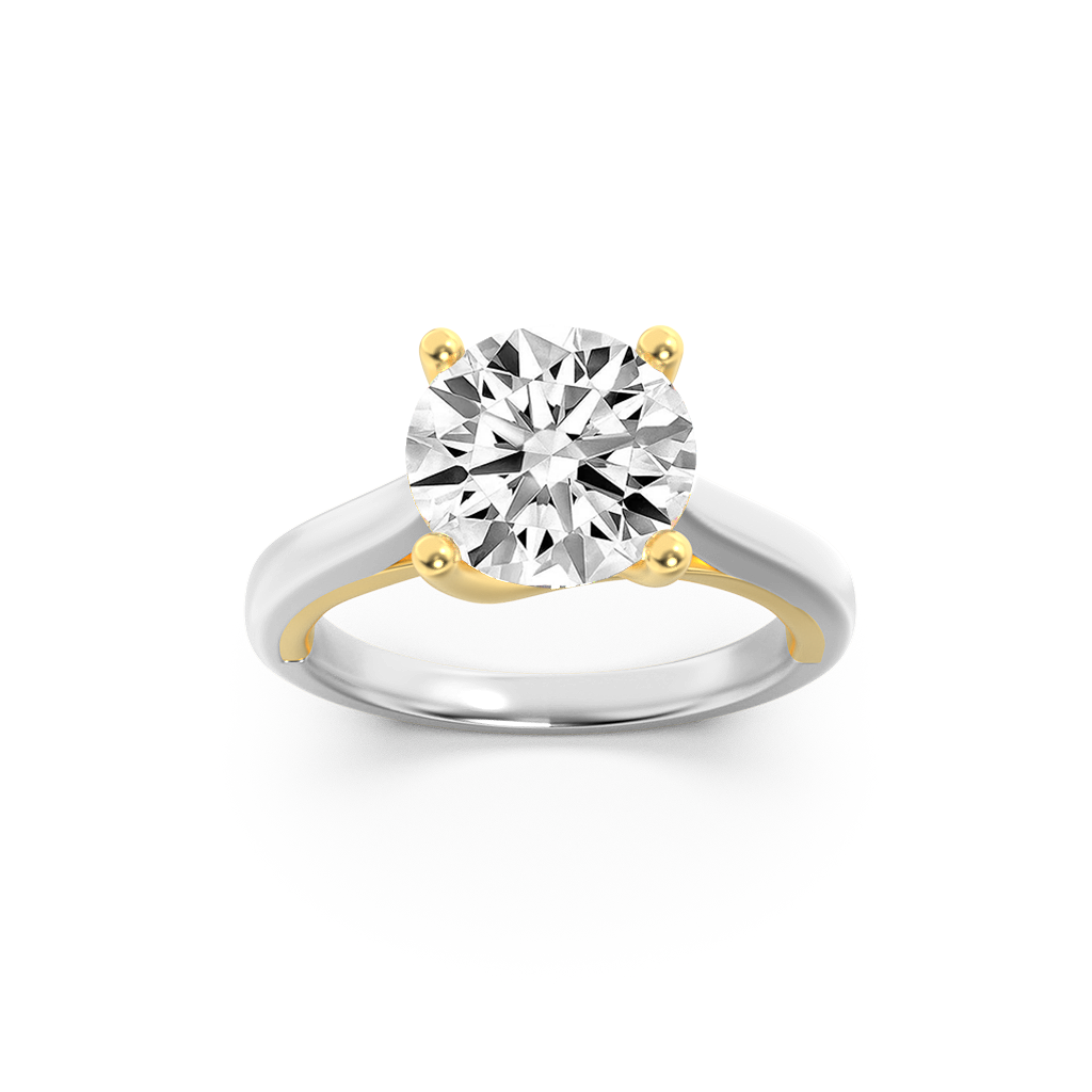 14K WY 1ct Lab Diamond Solitaire Engagement Ring