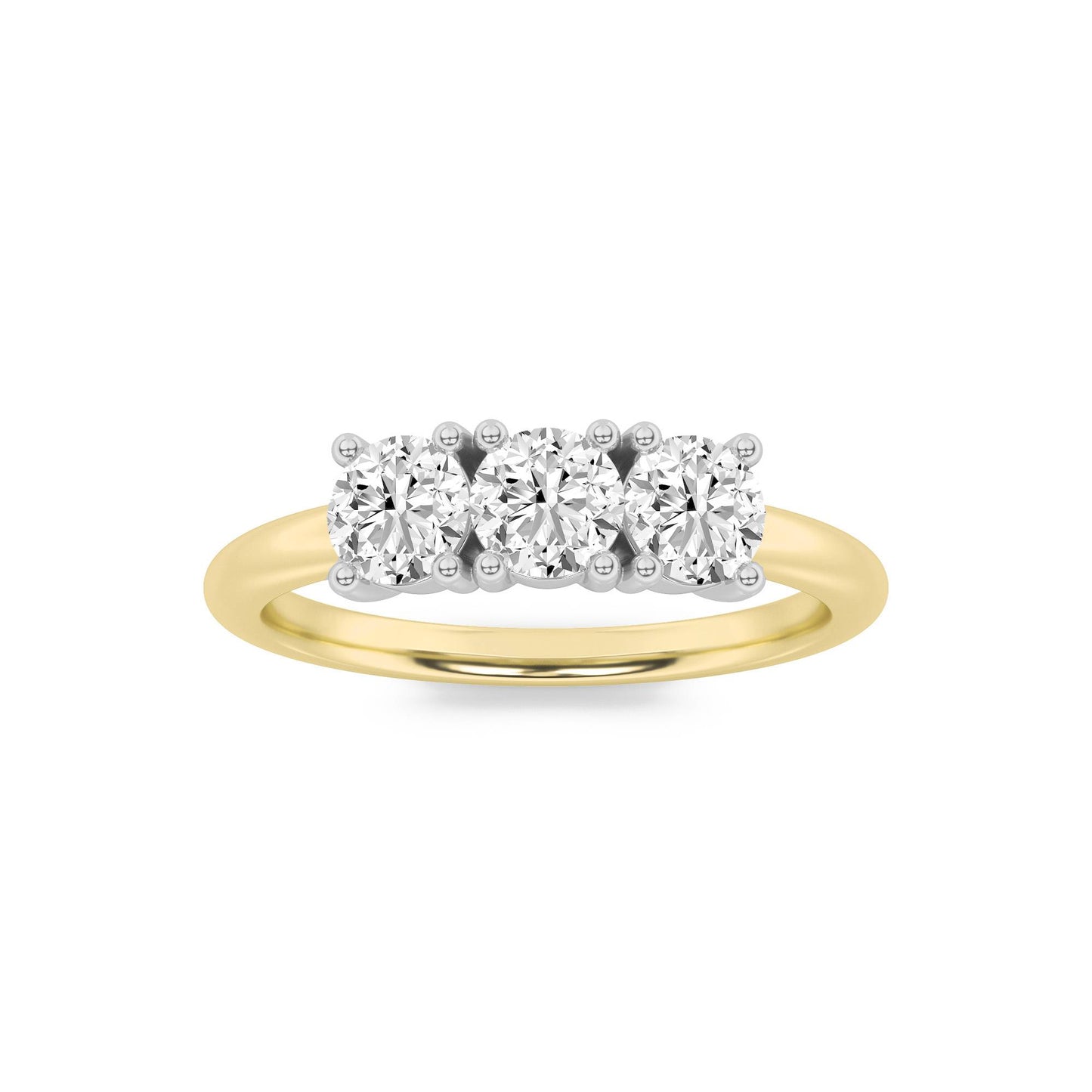 10K White Gold 0.8ctw Lab Diamond Three-Stone Ring