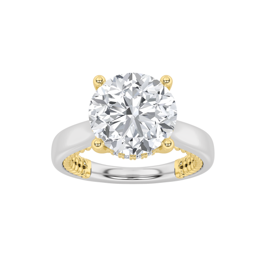 14K WY 3.5ct Lab Diamond Solitaire Engagement Ring