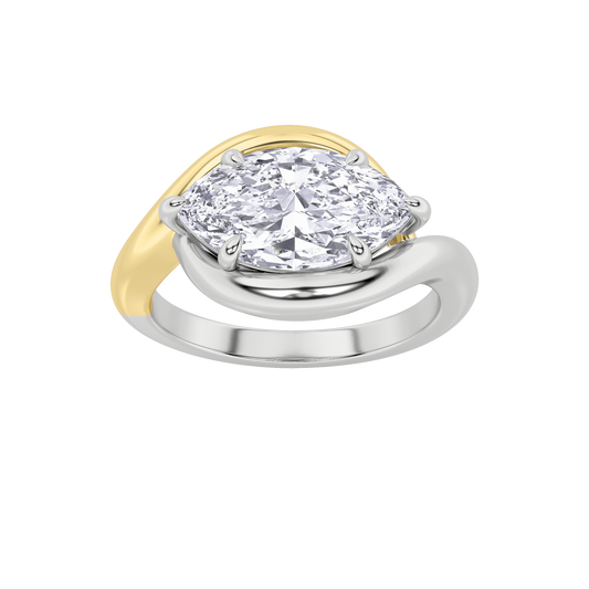 14K WY 2ct Lab Diamond Marquise Ring