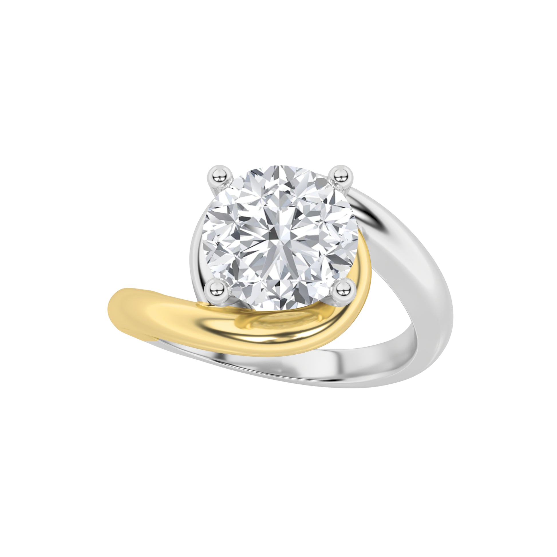 14K WY 2ct Lab Diamond F+VS Engagement Ring