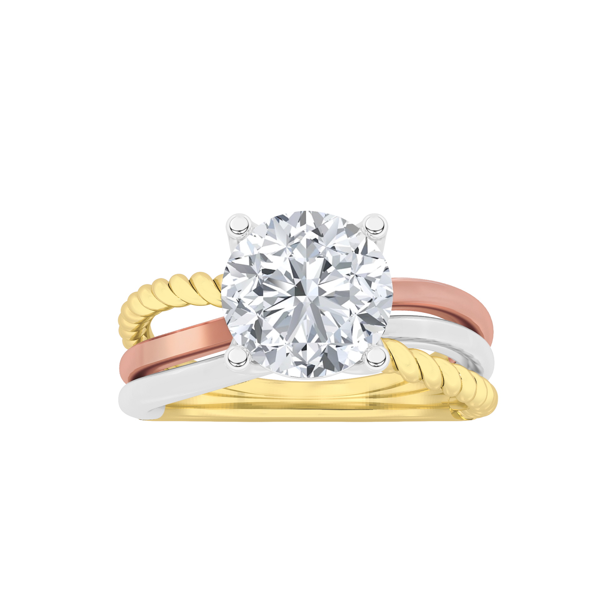 14K Rose Gold 2ct Lab Diamond Solitaire Ring