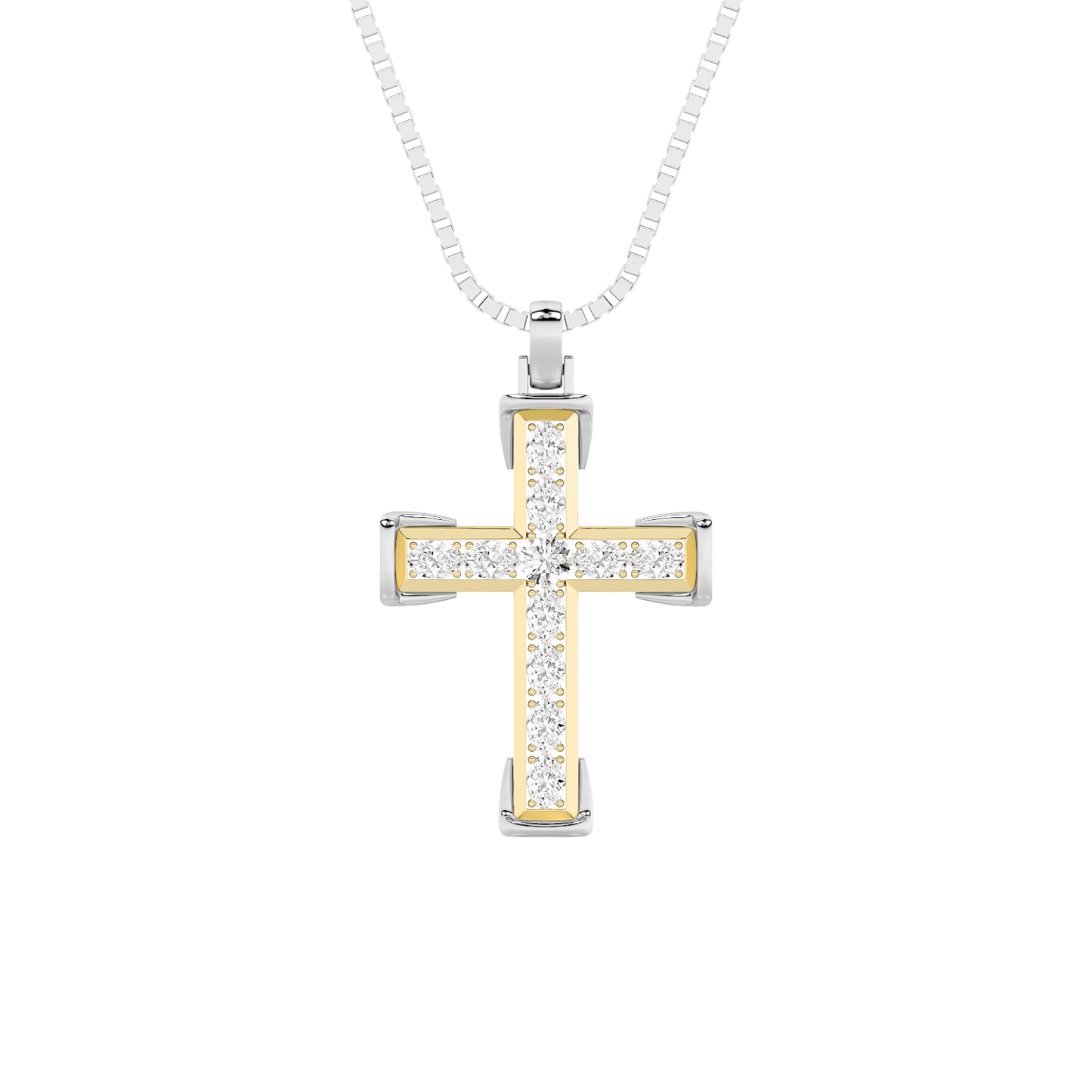 14K White Gold Lab Diamond Religious Pendant 3ct