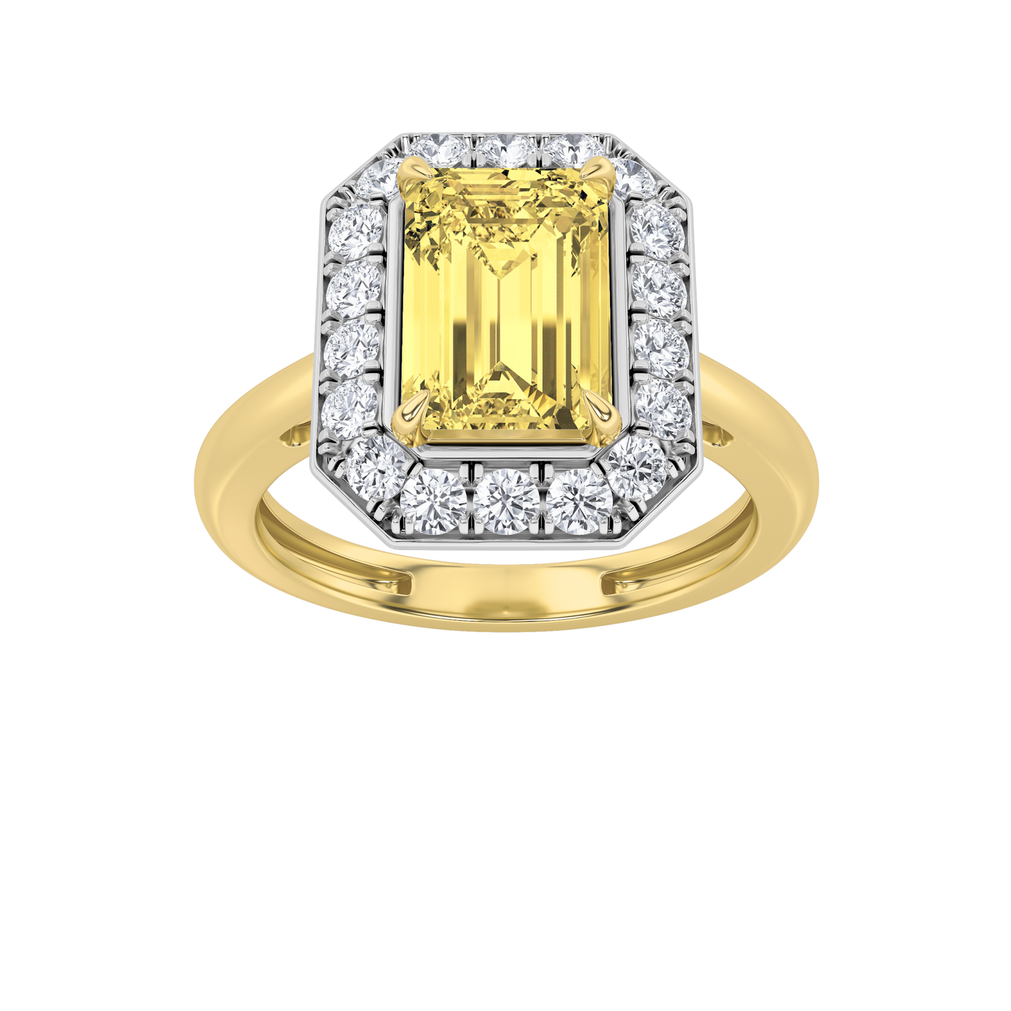 14K White Gold 2ct Lab Diamond Pear Halo Ring
