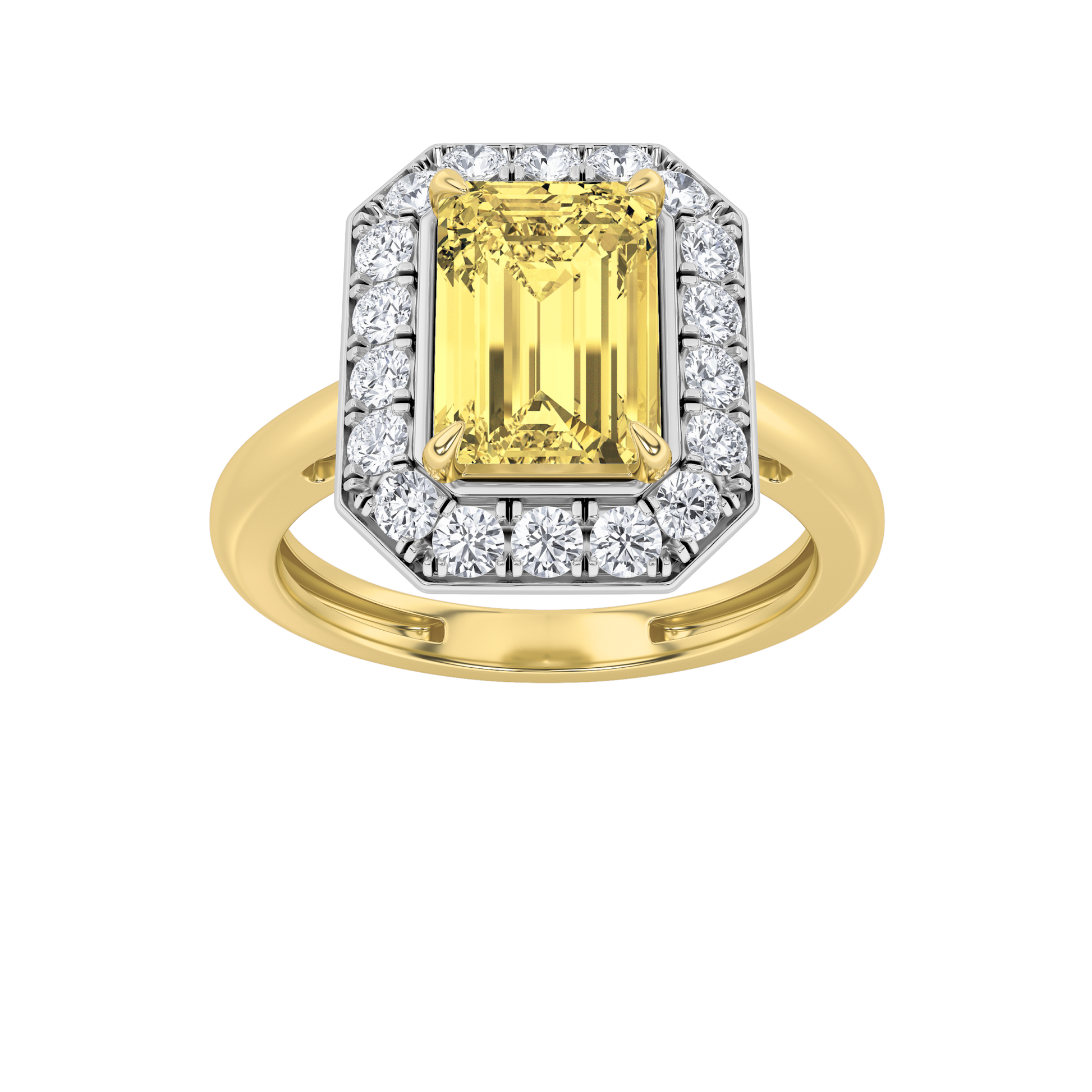 14K White Gold 2ct Lab Diamond Pear Halo Ring