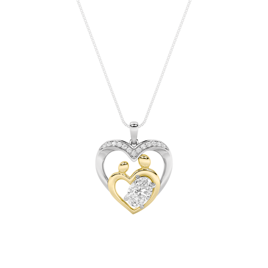 14K WY 3.5ct Lab Diamond Oval Pendant
