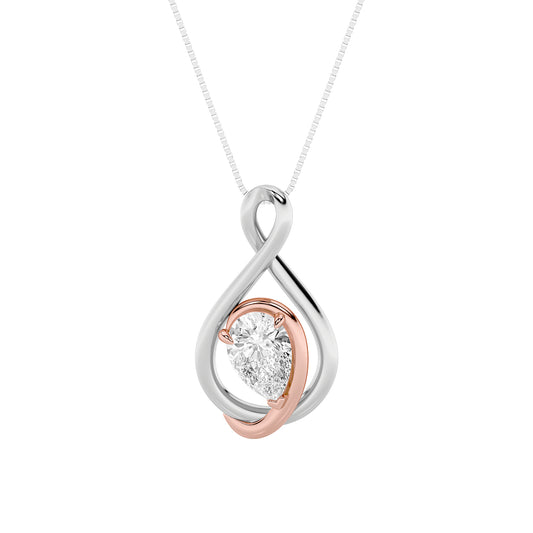 14K White Gold Lab Diamond Pendant 1.5ctw F+VVS+