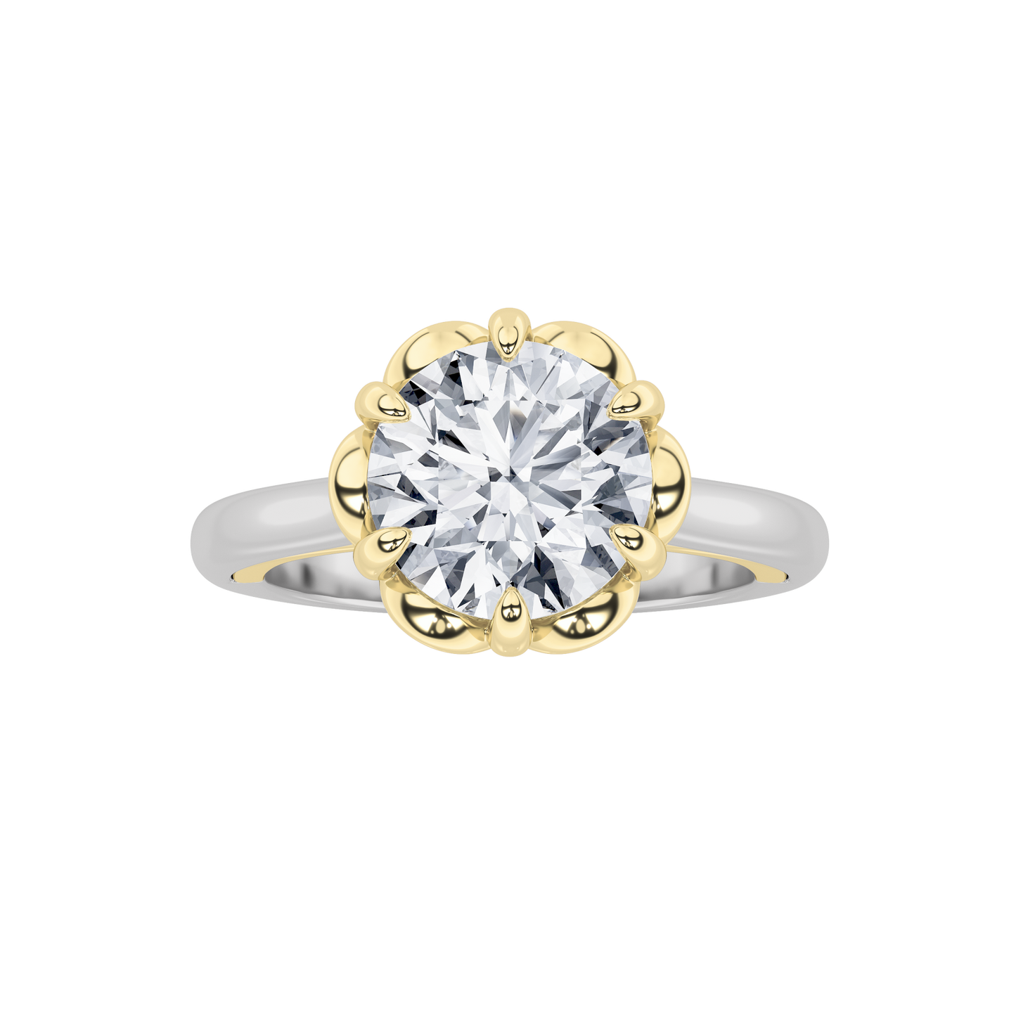 14K WY 2ct Lab Diamond Solitaire Engagement Ring