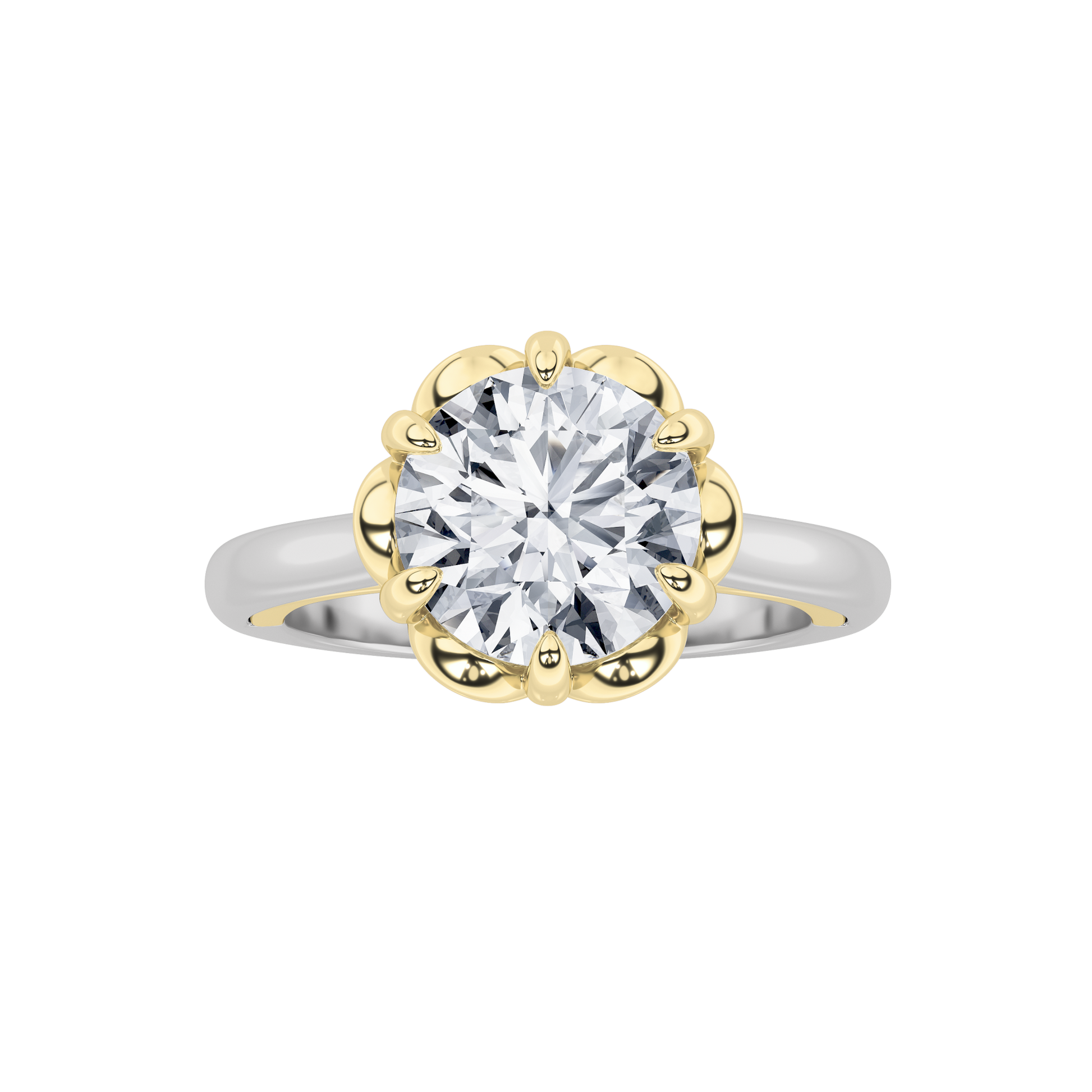 14K WY 2ct Lab Diamond Solitaire Engagement Ring