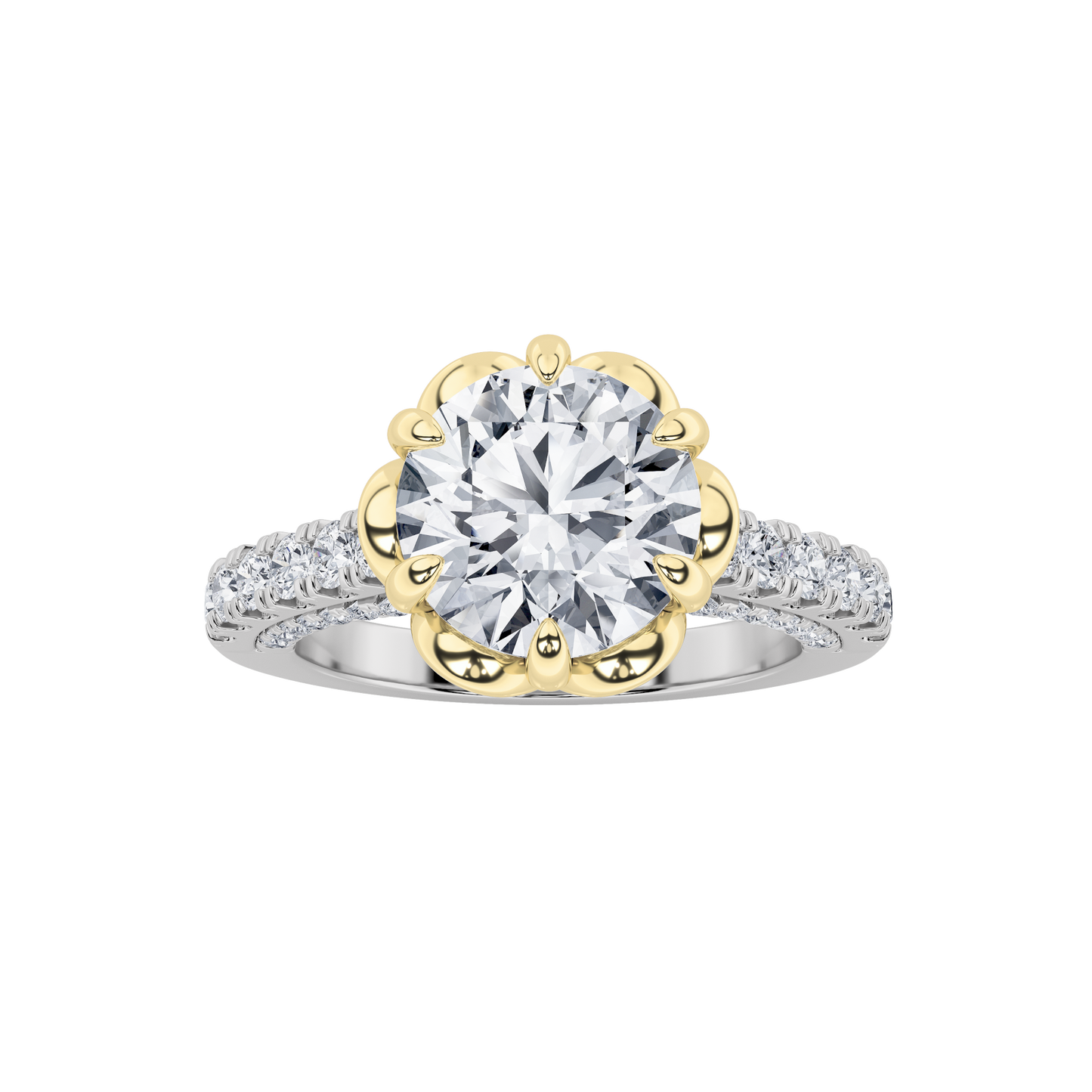 14K WY 2.5ct Lab Diamond Vintage Engagement Ring