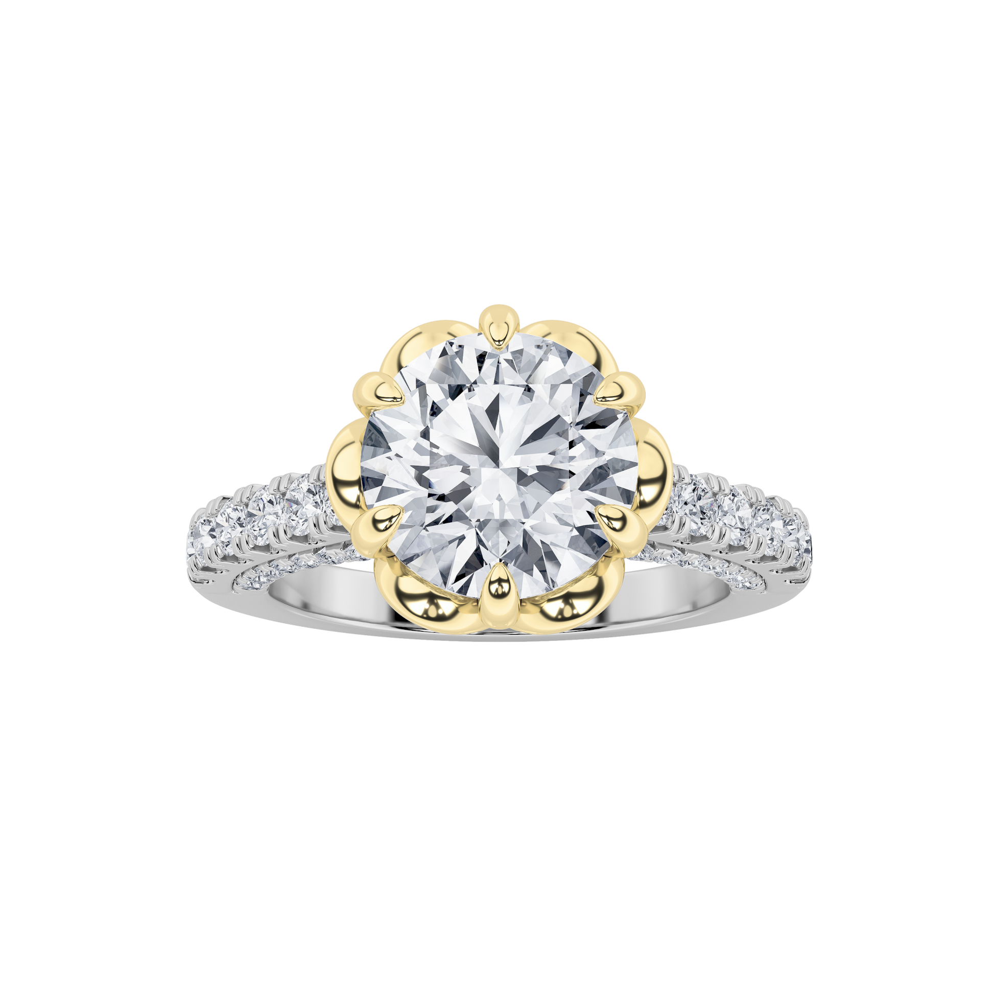 14K WY 2.5ct Lab Diamond Vintage Engagement Ring