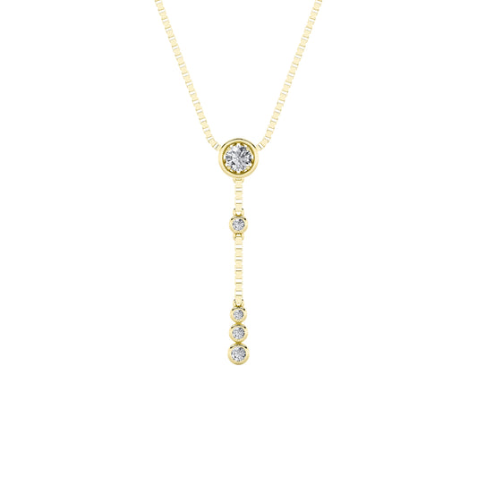 14KY/SIL 0.4ct Lab Diamond Pendant Necklace